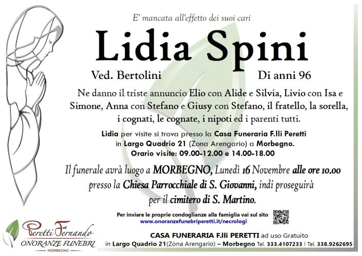 lidia spini necrologio