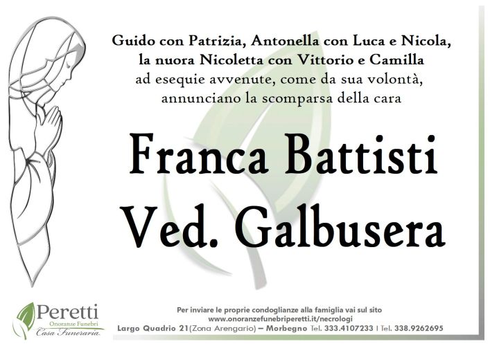 giuseppina pasina necrologio