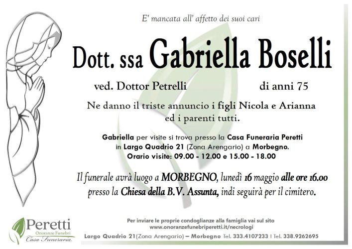 giuseppina pasina necrologio