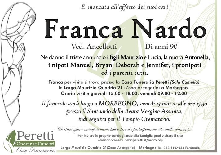 giuseppina pasina necrologio